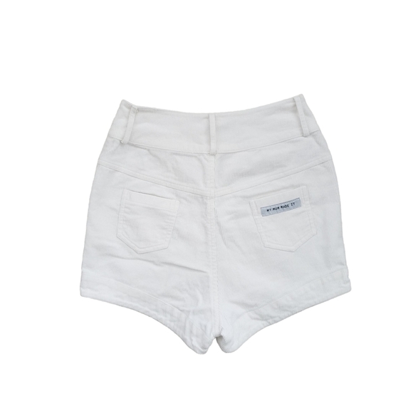 My Mum Made It white corduroy high waisted shorts - Picture 4 of 9
